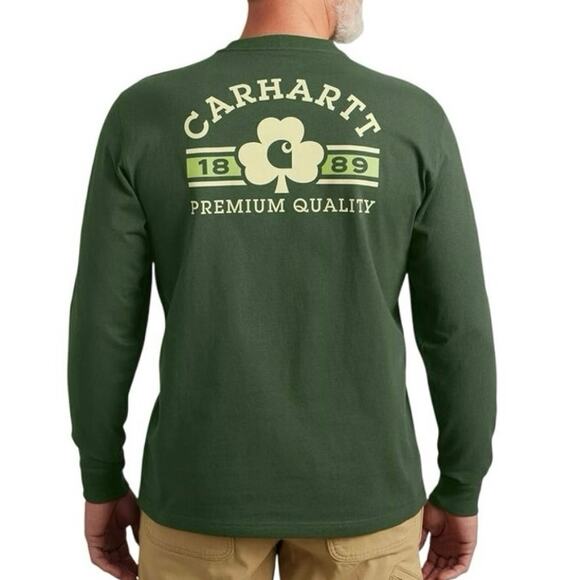 Carhartt Men's St. Patricks Day Graphic Long Sleeve T-Shirt NWT - Picture 1 of 5